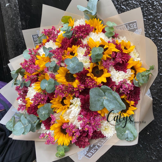 Sunflower & Chrysanthemum Harmony Bouquet