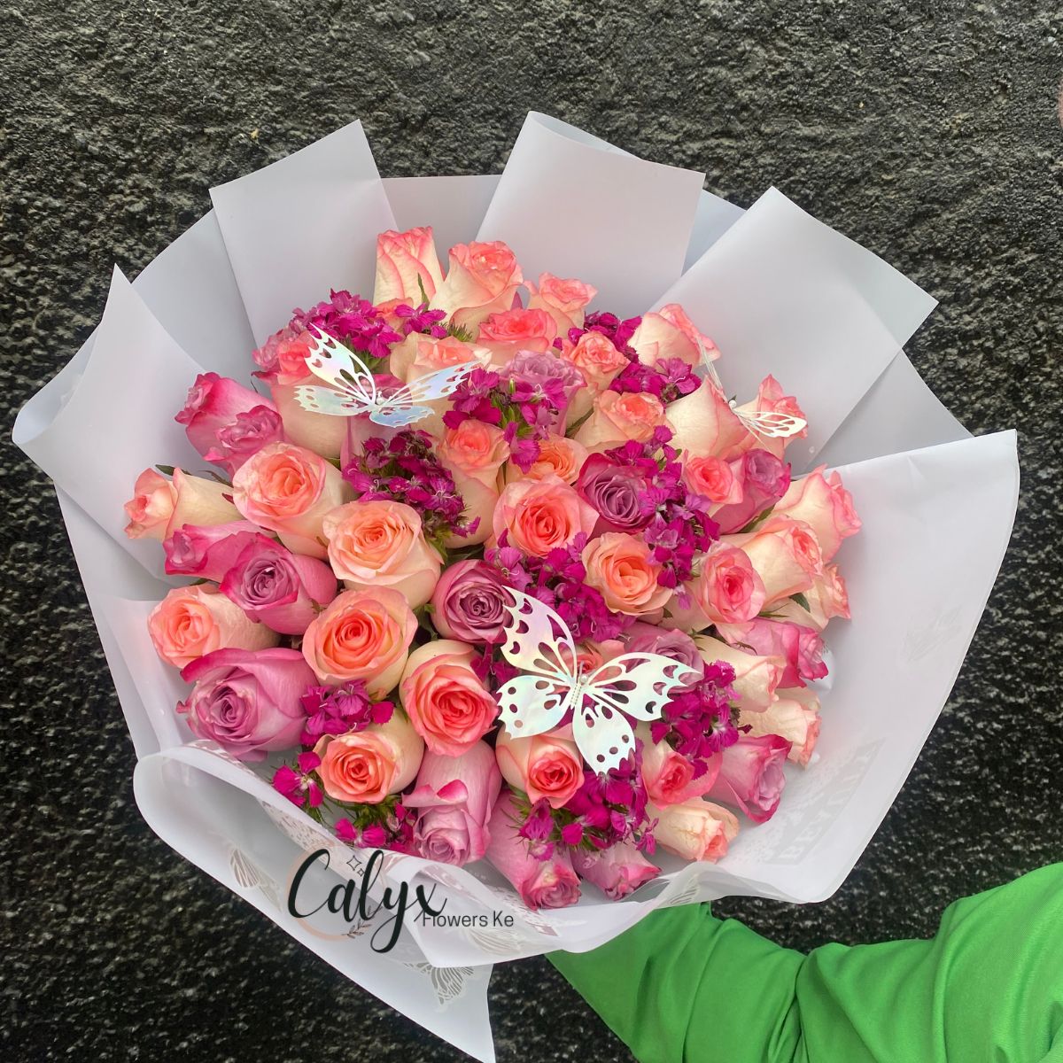 Pink Roses & Purple roses