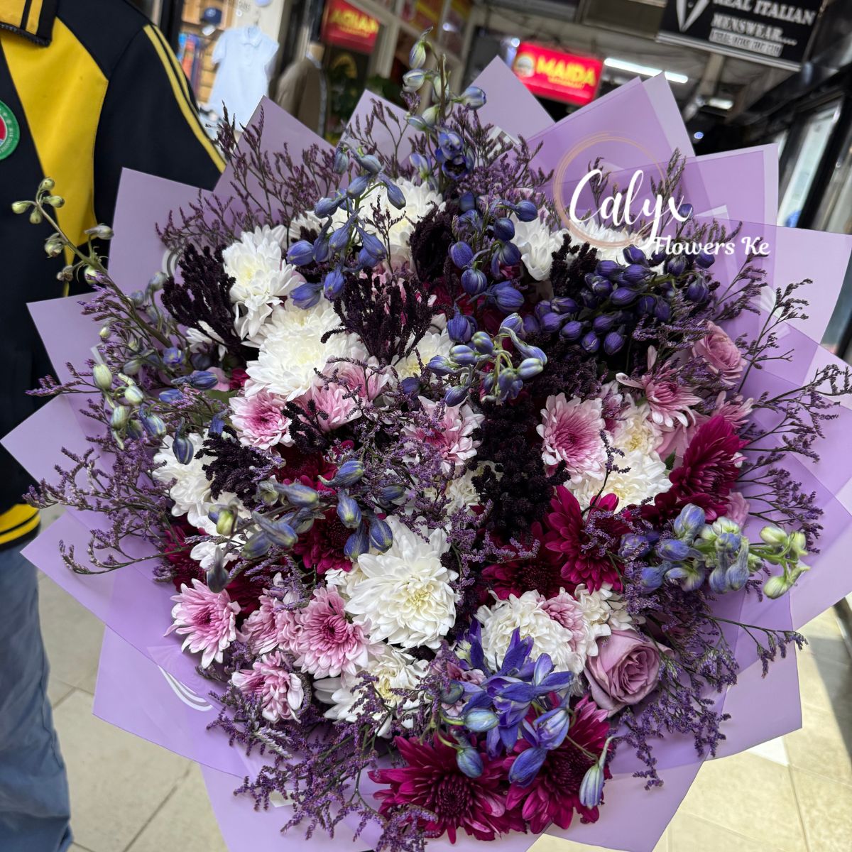 Chrysanthemums Purple & white Bouquet